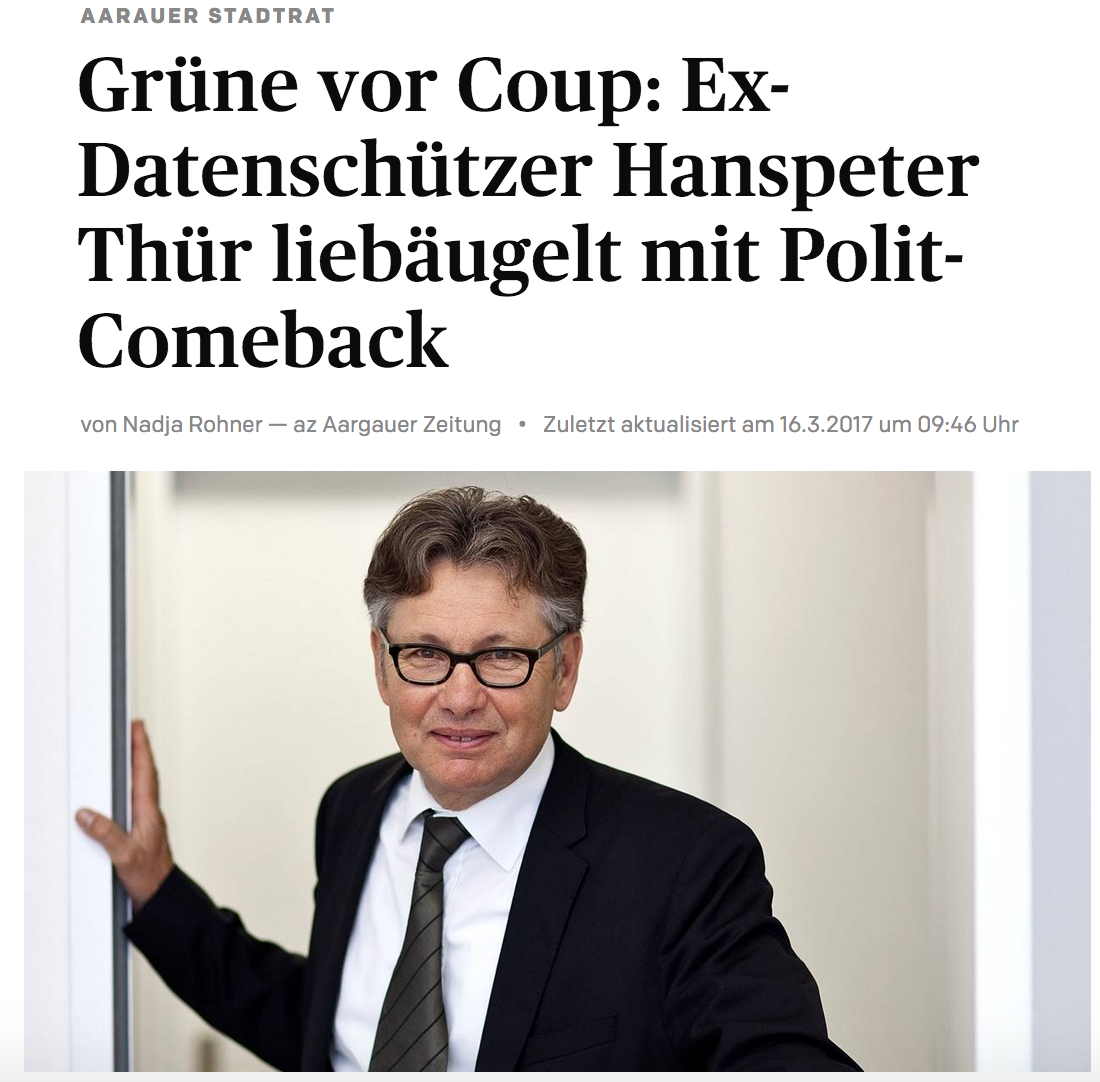 Grüne vor Coup: Ex-Datenschützer Hanspeter Thür liebäugelt mit Polit-Comeback - Hanspeter Thür